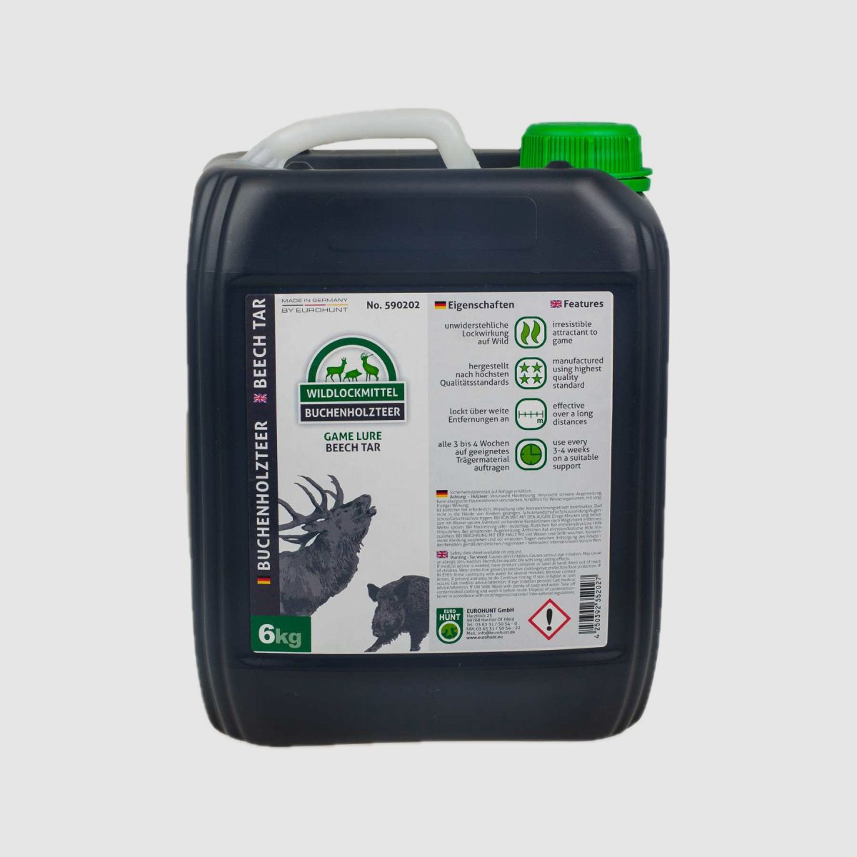 EUROHUNT Original Buchenholzteer 5L Kanister Schwarzwildlocker Klassik