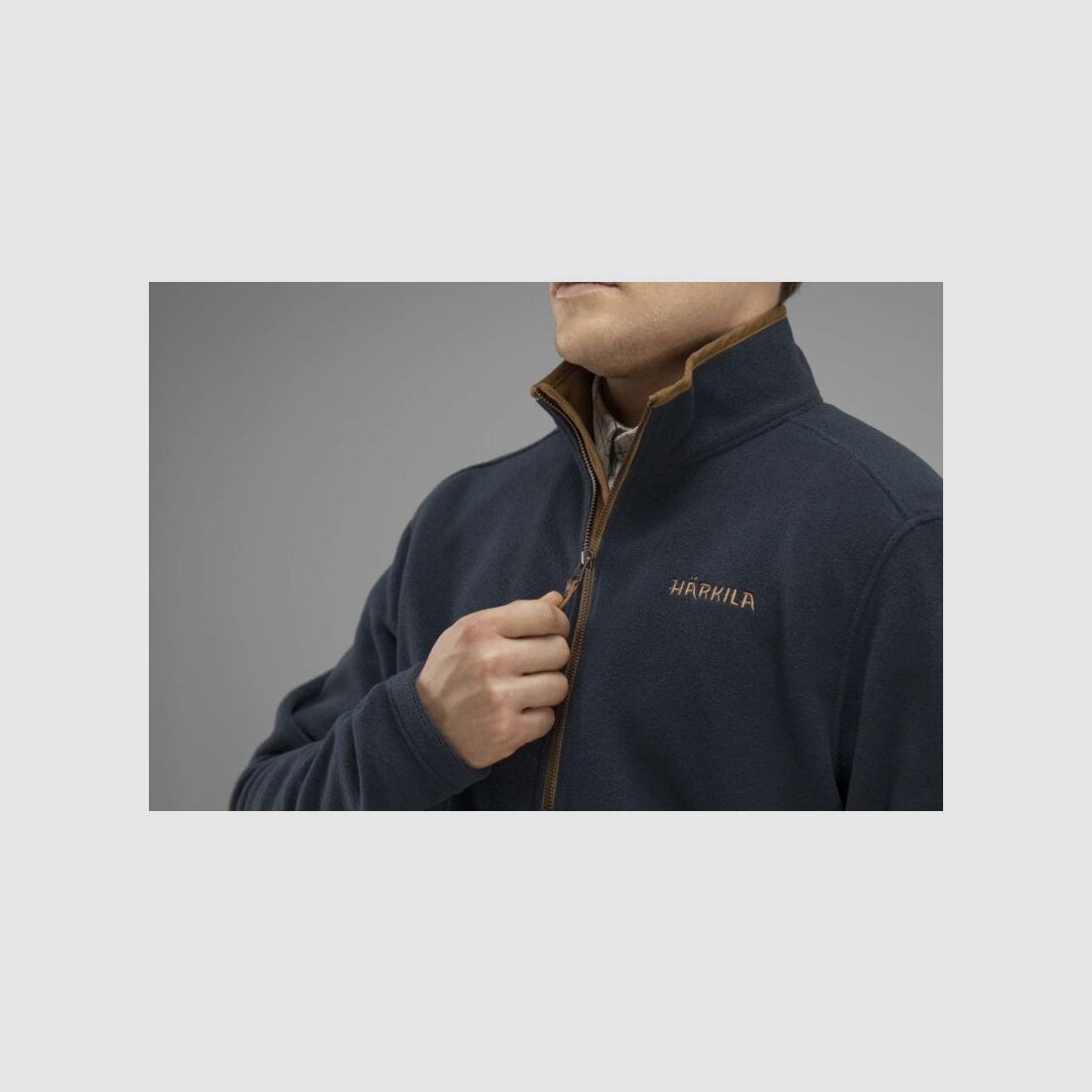 Härkila Herren Fleecepullover Sandhem Dark navy melange