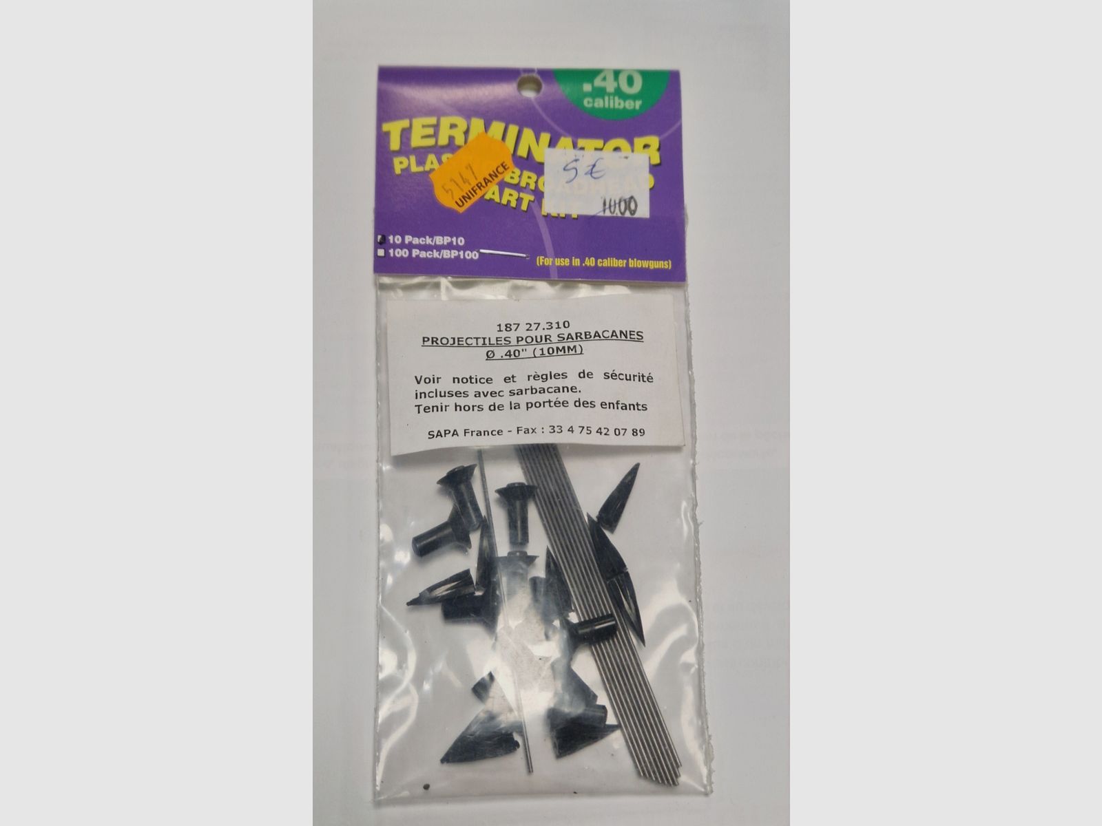 Projektile für SARBACANNEN Durchmesser 10mm Beutel mit 10