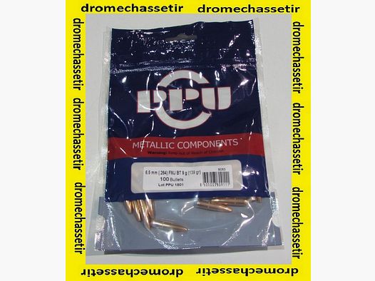 Pack of 100 bullets Partizan, cal 264 (6.5mm) FMJBT, 139 grains