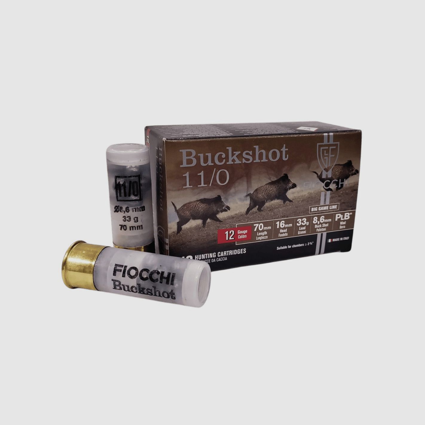 Patronen Fiocchi Buckshot 11/0 Kal. 12/70 33 g