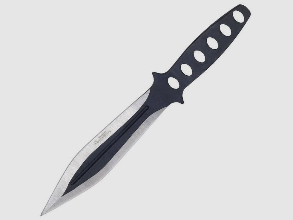 Throwing knife silver including nylon sheath