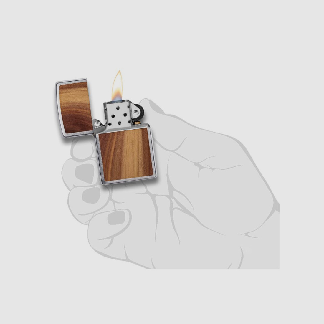 Zippo Feuerzeug 200 Woodchuck Brushed Chrome