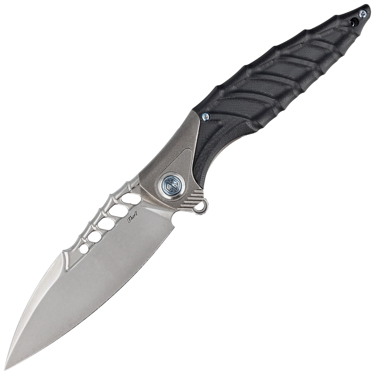 Nóż składany Rike Knife RK-Thor7-B Titanium / Black G10, Satin 154CM