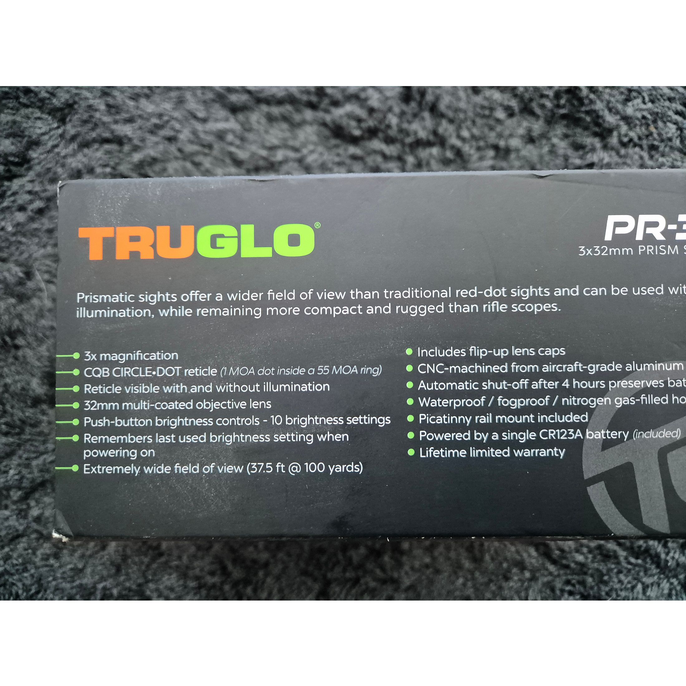 Original Truglo Prisma pr3 3x32mm Jagd taktisches Gewehr Fernrohr beleuchtet 6 moa  absehen rot punkt visier