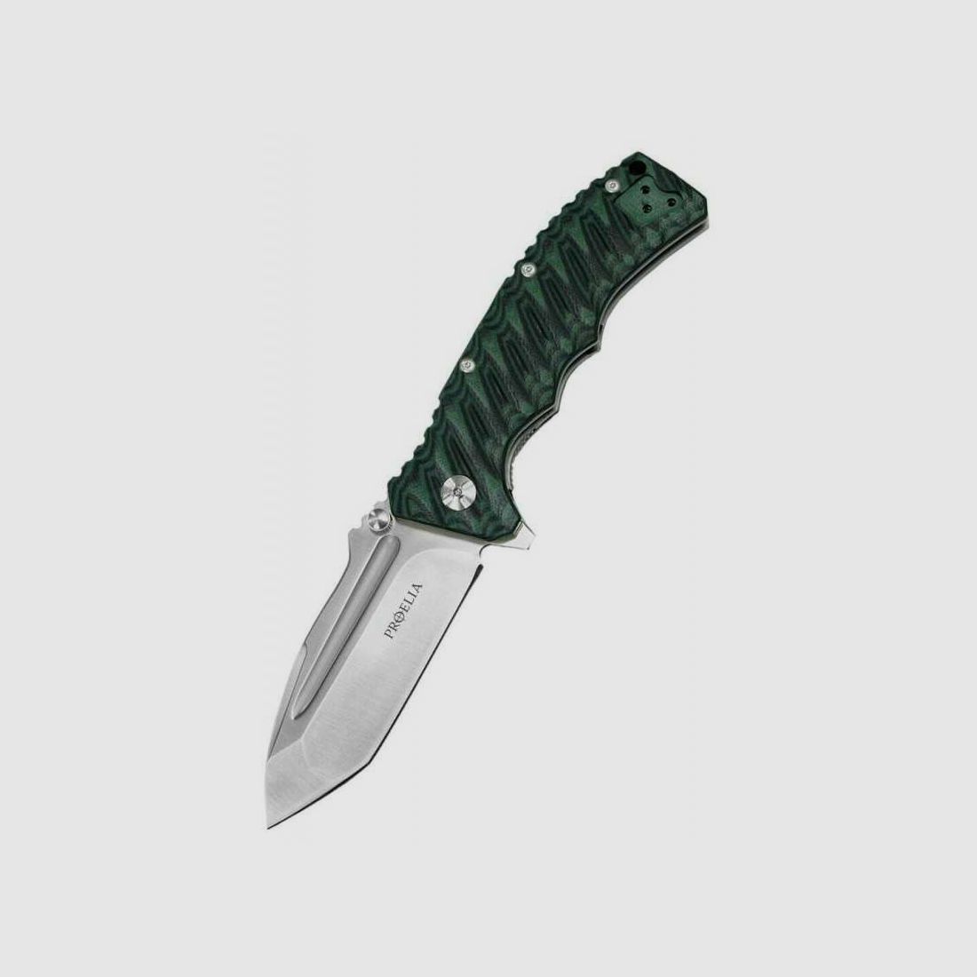 Defcon Proelia Tanto Taschenmesser, satinierte Klinge, grün-schwarzer Griff
