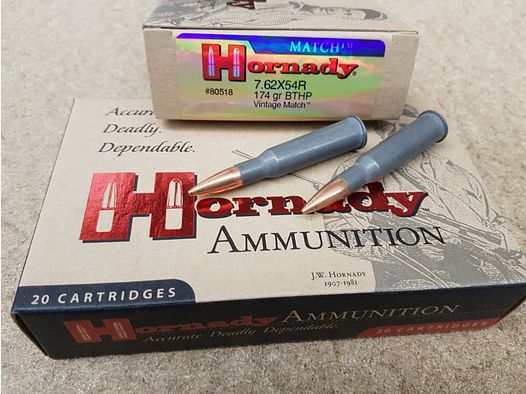 Hornady 7,62x54/174grs. Vintage Match 20stk. No. 80518