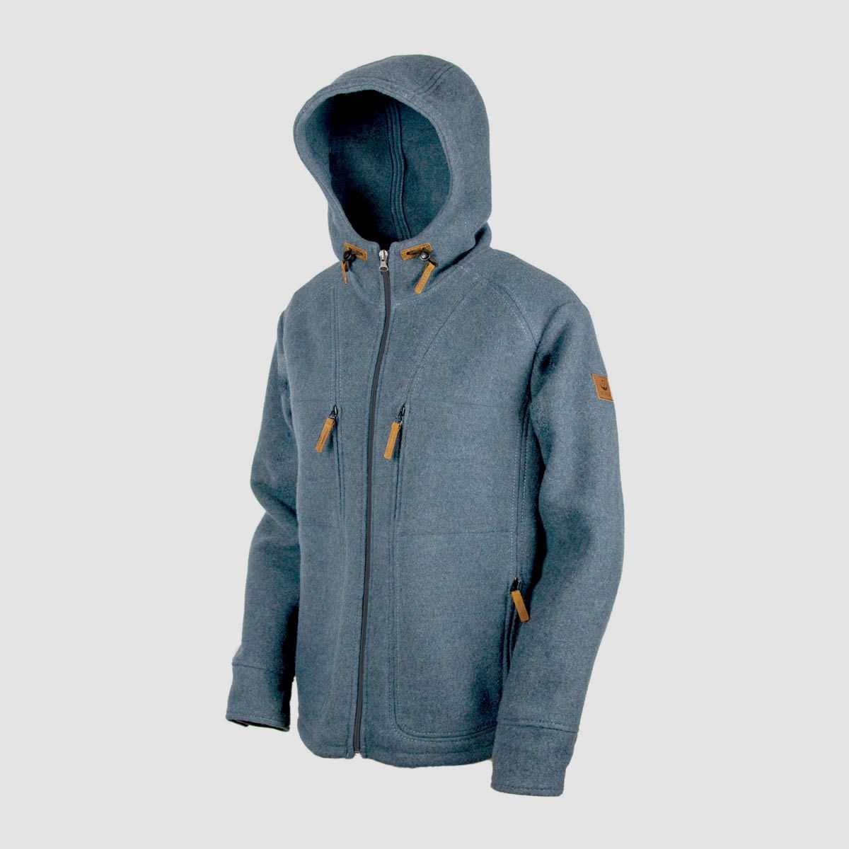 Hoodie in pile di loden "Kapuzenhuber" modello 2023, blu calcite