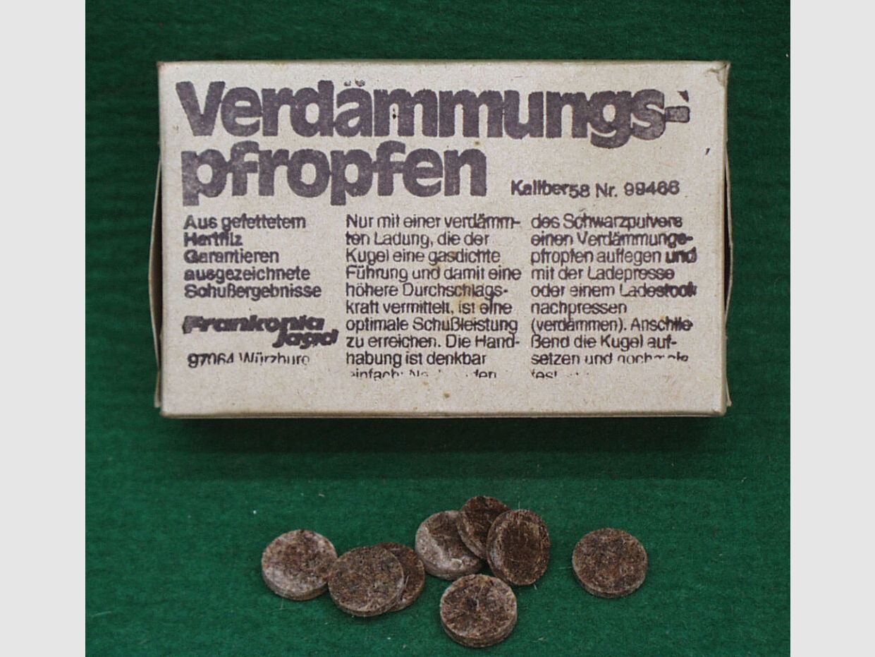 Melchior Hess tappi in feltro rigido imbottiti cal. 58