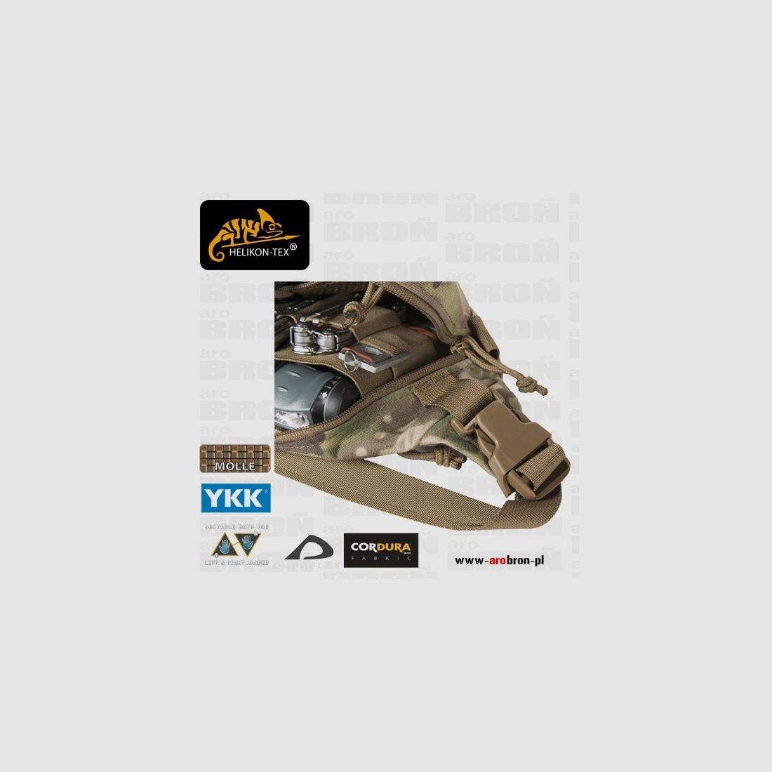 Bandicoot Helikon waist bag (TB-BDC-CD-04) – MOLLE/PALS, 2 L capacity, Cordura 500D, color PL Woodland, image 4 of 5