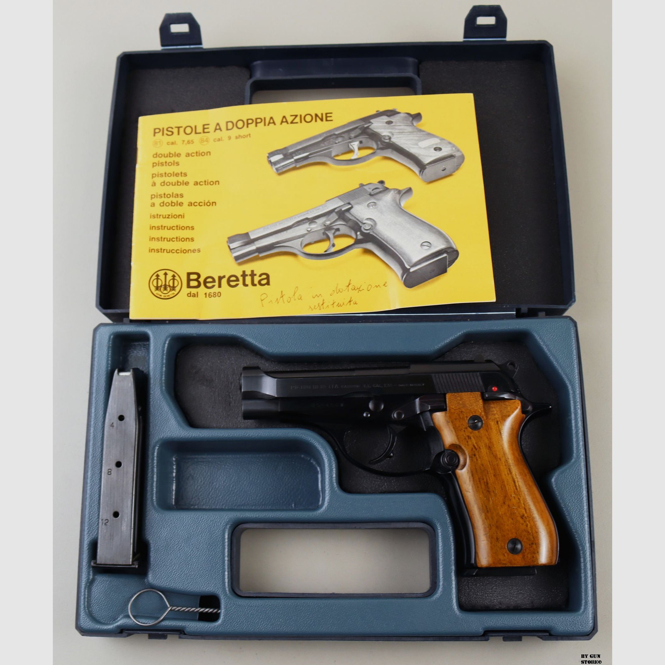 Pistola Beretta mod. 81 cal. 7,65 mm matr. D56454W, immagine 10 di 11