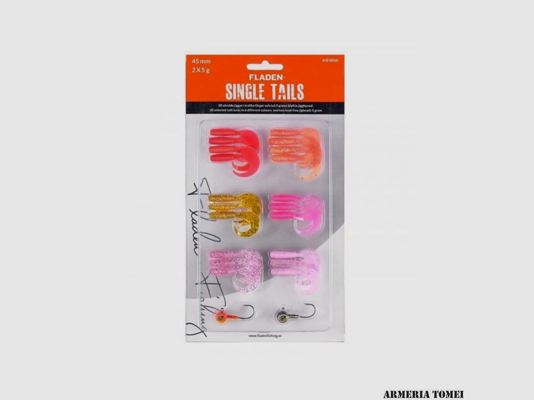 FLADEN – SINGLE TAILS 45mm 2x5g (20pcs + 2 jigheads)