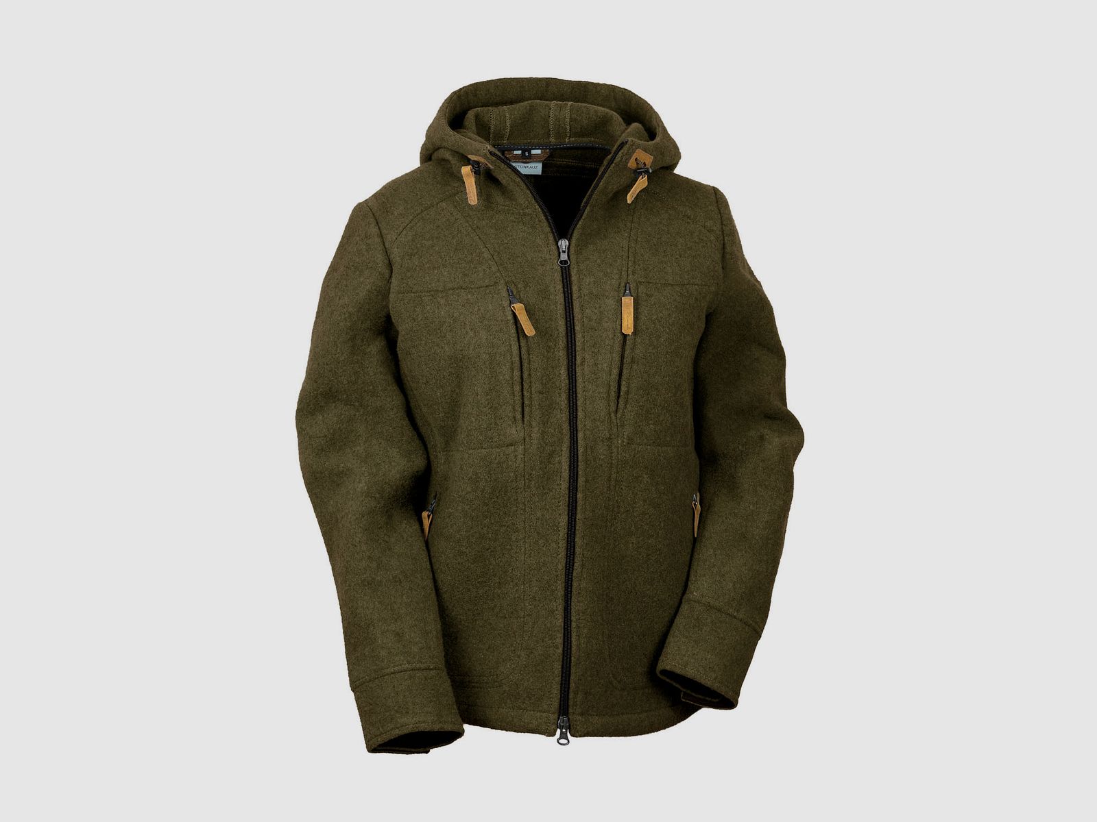 Chaqueta de forro polar Loden "Kapuzenwally", verde musgo