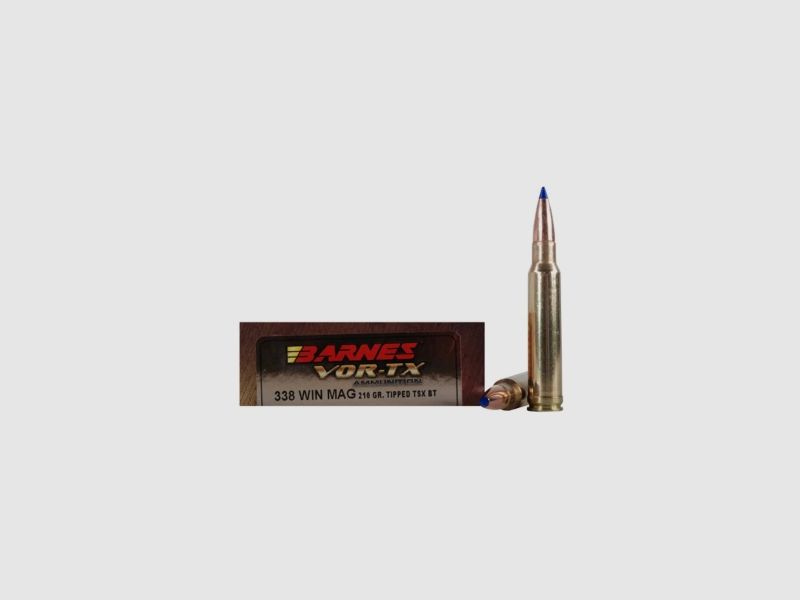 Barnes VOR-TX .338 Win. Mag. 210GR Tipped TSX Boat Tail 20 cartucce