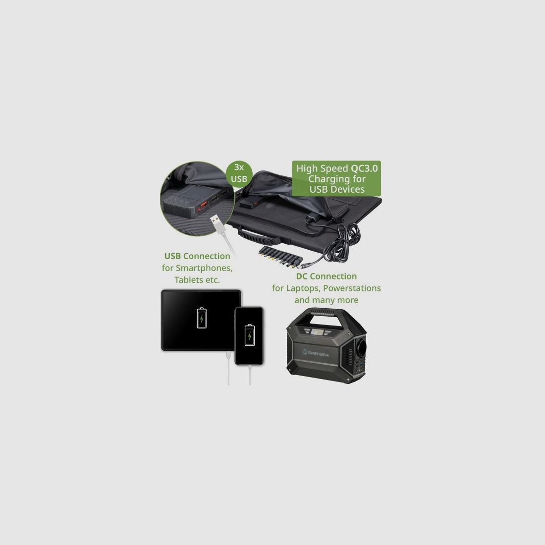 Mobiles Solar-Ladegerät BRESSER mit 60 W und USB- und DC-Ausgang, Bild 13 von 21