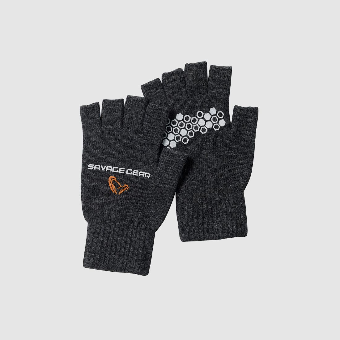 Savage Gear Knitted Half Finger Glove Dark Grey Melange