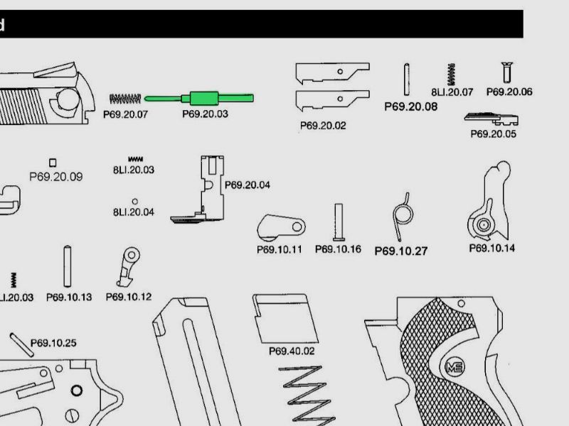 Schlagbolzen fĂĽr Schreckschuss-, Gas-, Signalpistole Melcher ME 69 Springfield, Ersatzteil