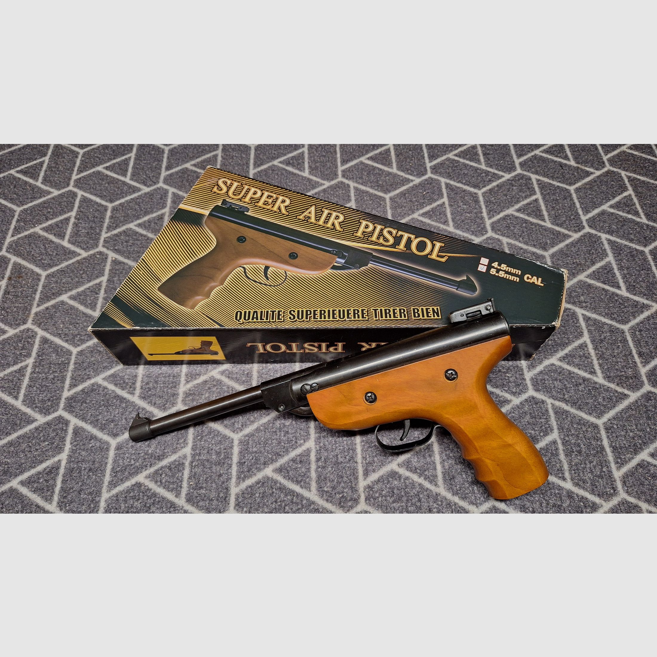 Persluchtpistool "TYTAN Model S2 Super Air Pistol" 5,5mm knikloop verzamelwapen NIEUW!