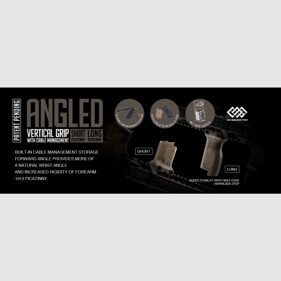 STRIKE INDUSTRIES Picatinny Vertical Grip with Cable Management Short FDE, image 5 of 5