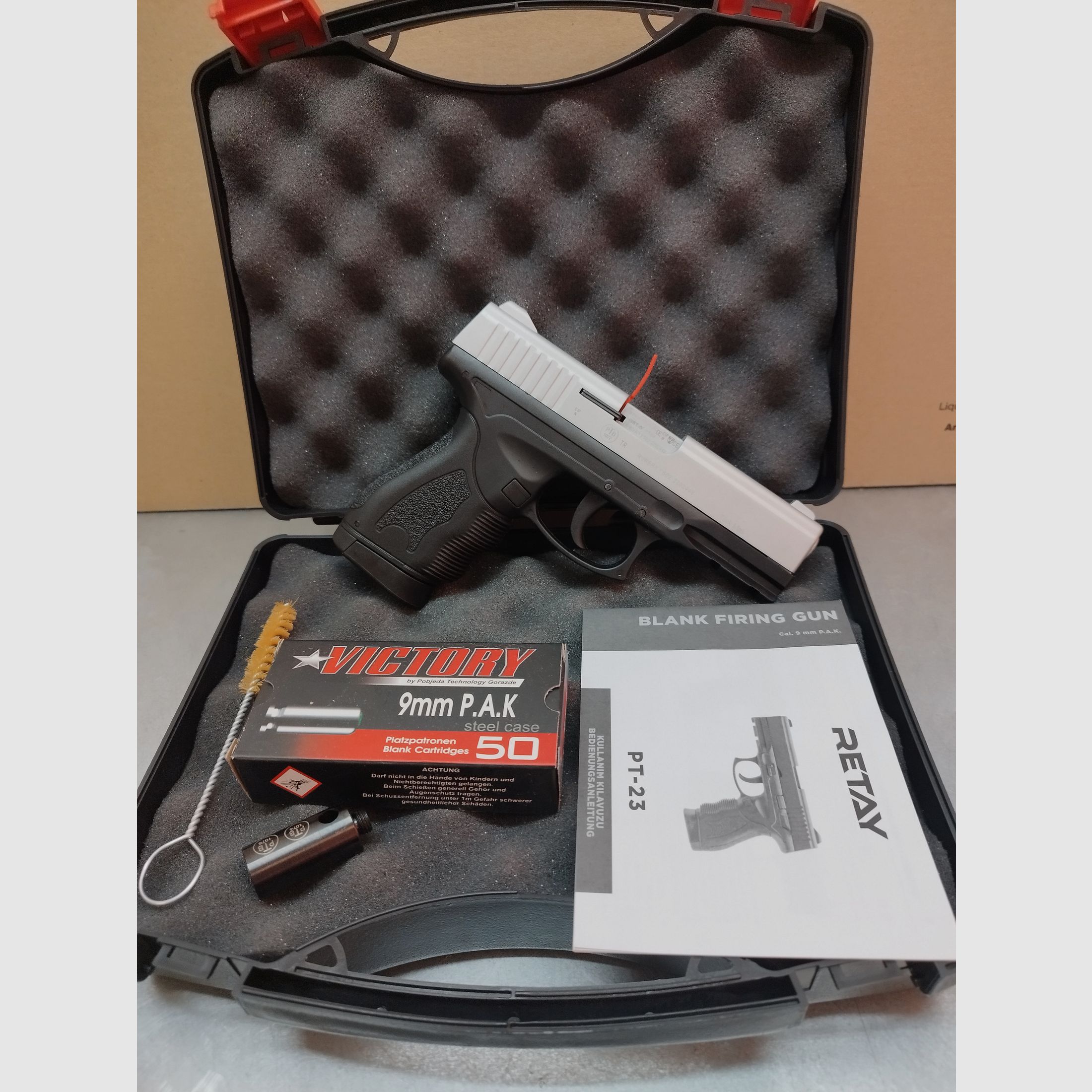 Retay PT-23 broń alarmowa 9mm PAK zestaw niklowy oferta !!Nowy towar!!