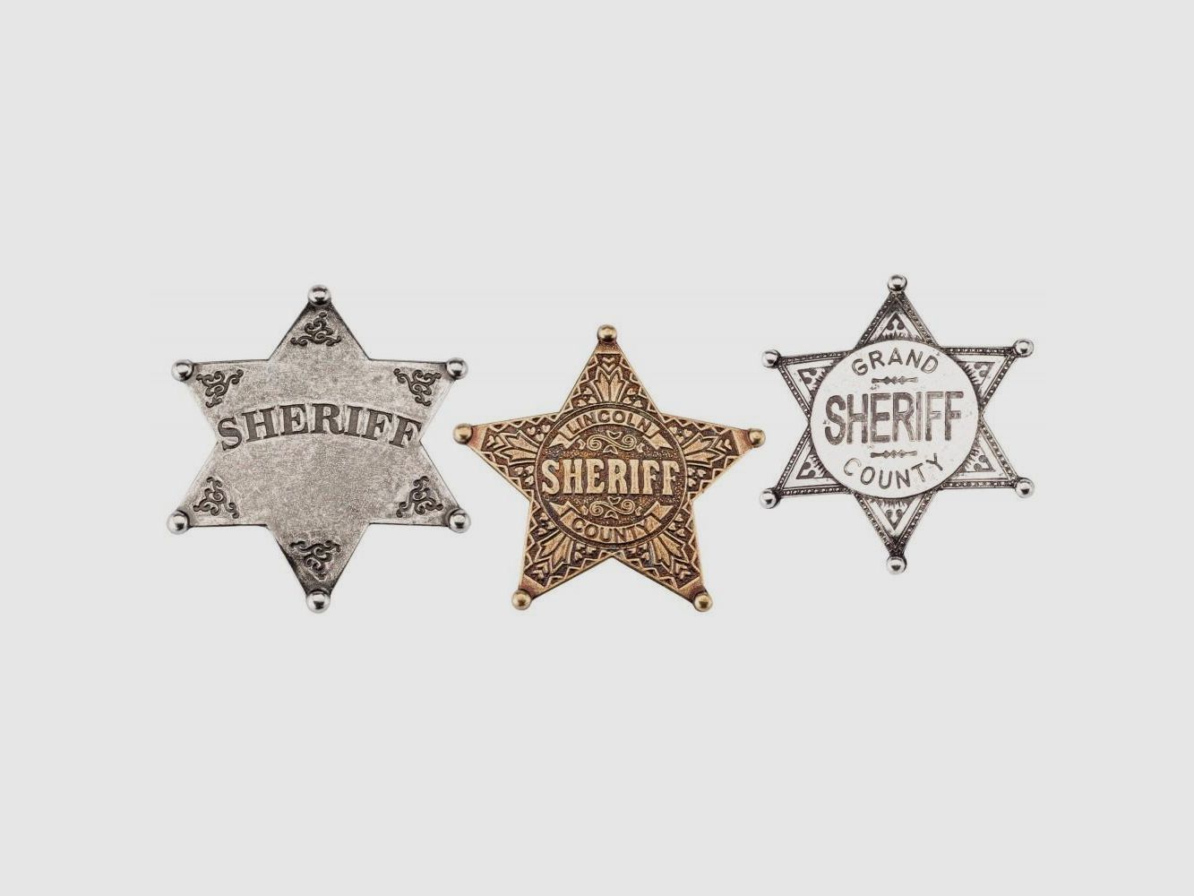 Sheriffstern 6 Zacken Silber - Authentische Dekoration - Western Kostümzubehör, Bild 1 von 5