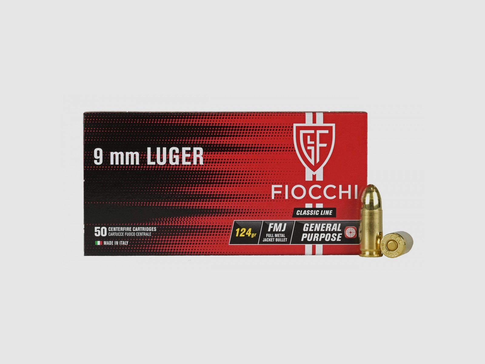 MUNITION FIOCCHI Kal.9 PB FMJ von 124 GR