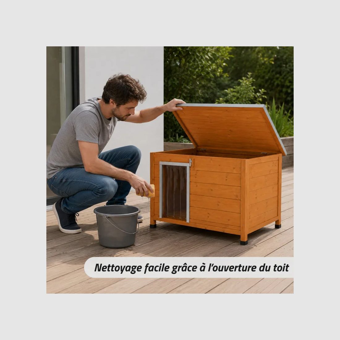 Nische aus Holz mit hoher Isolierung Größe M - Fichte 3 Schichten mit wasserdichtem Dach, Bild 3 von 11