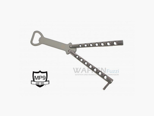 Balisong butterfly fake as a bottle opener