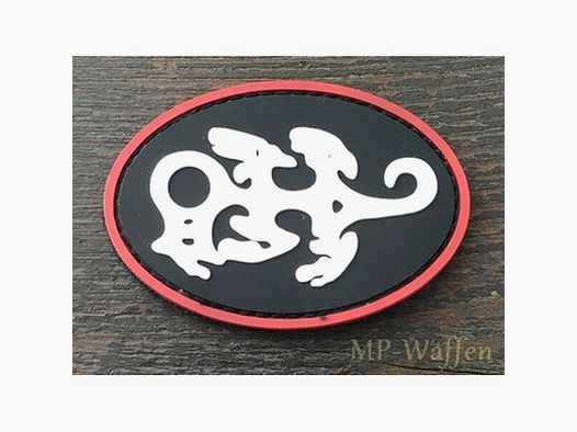 Patch Gecko weiss, schwarz, rot