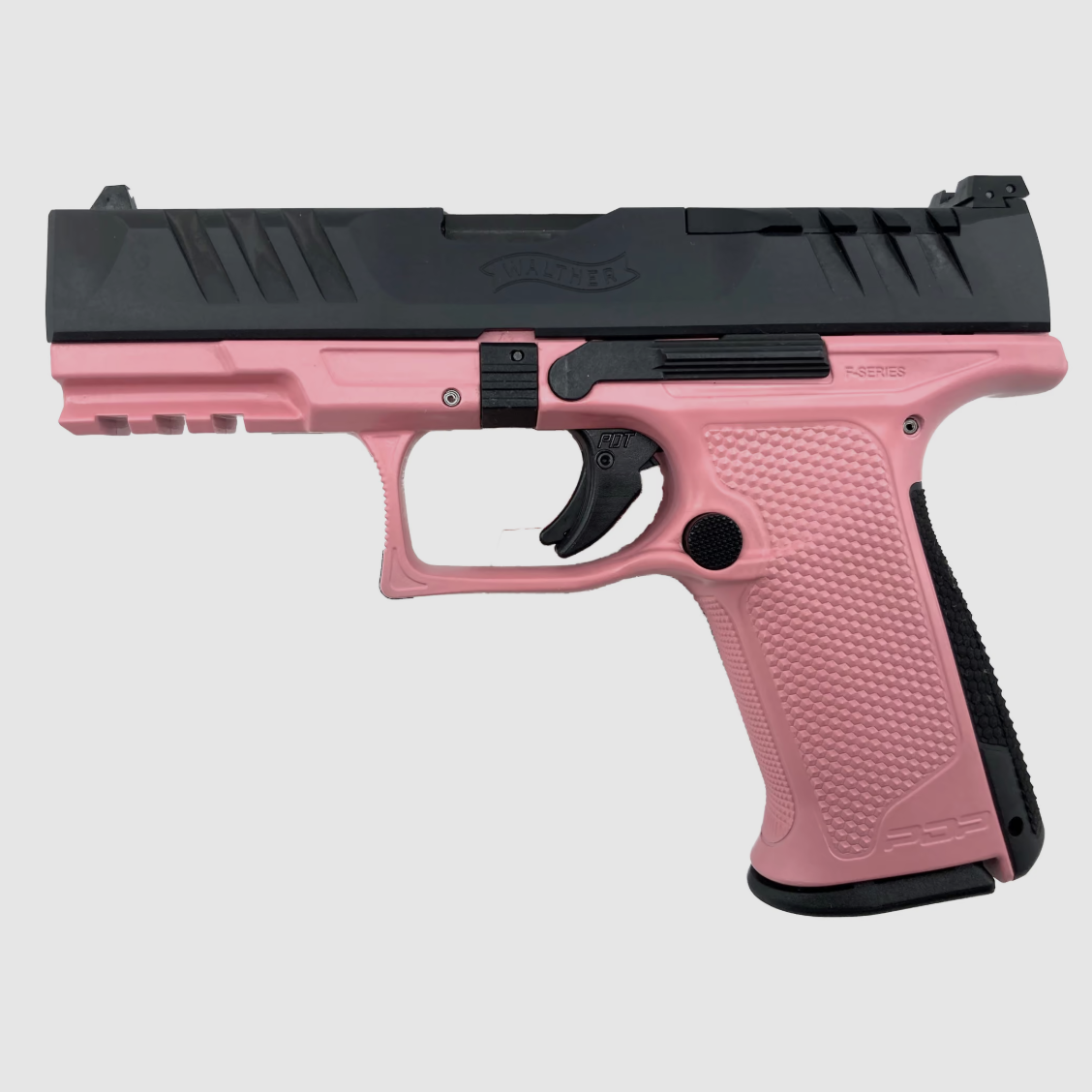 Walther – Pistole / PDP F-Series / 4 / Schlitten in Schwarz / Griffstück Bazooka H-244 / 9mm / 15 Schuss / Optic Ready