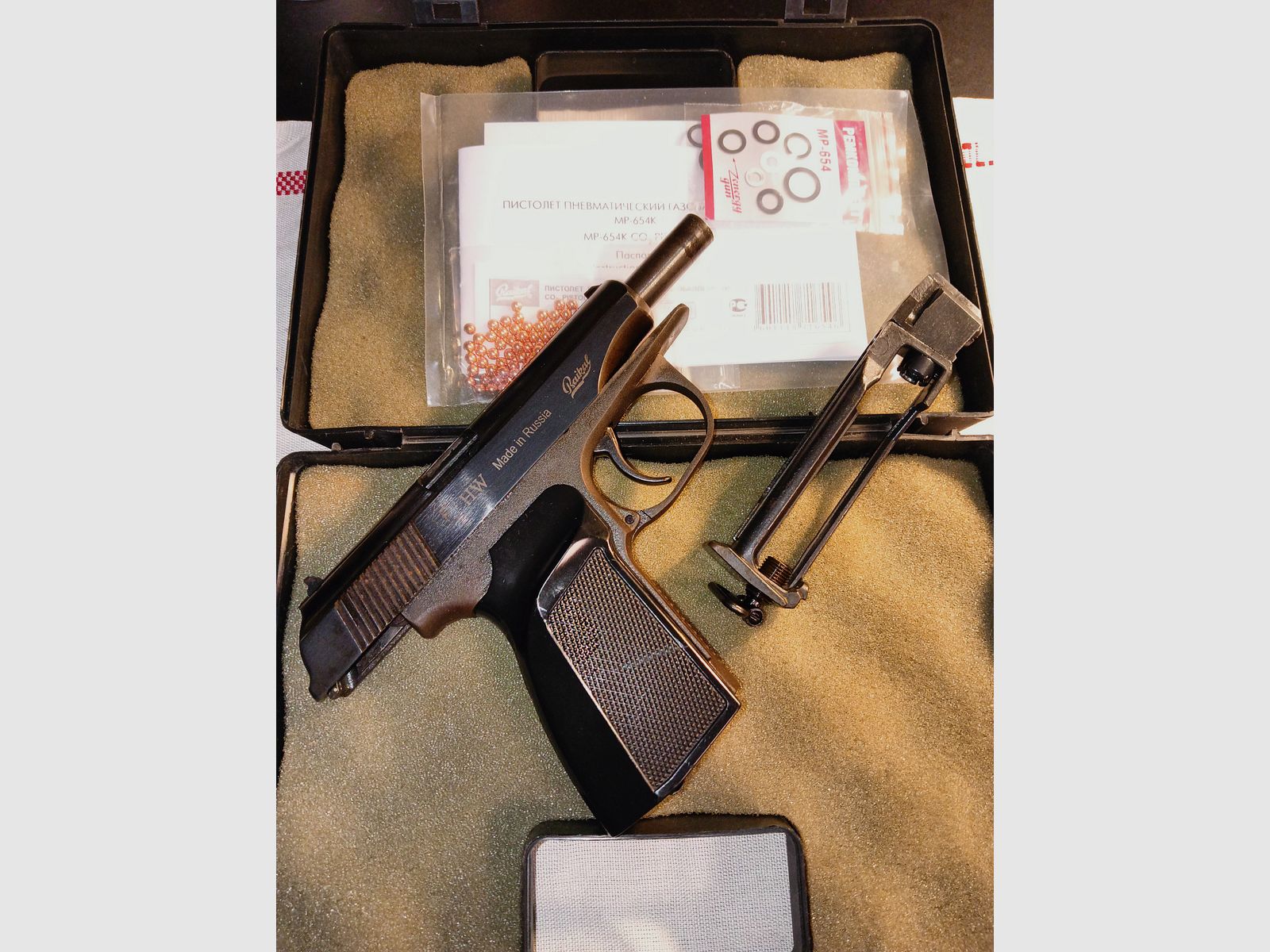 Baikal MP 654 K Makarov T08, CO2 4,5 mm BB, in buone condizioni, perfetto funzionamento TOP, immagine 15 di 20