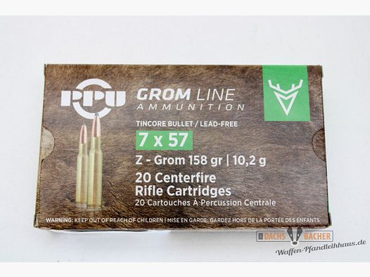 PPU Privi Partizan 7x57 10,2g/158gr Z-GROM Bleifrei 20 Schuß