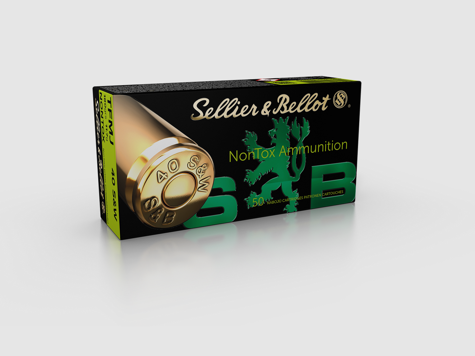 Sellier & Bellot Pistol Ammunition .40 S&W 11.7g Total Metal Jacket Nontox, image 1 of 2