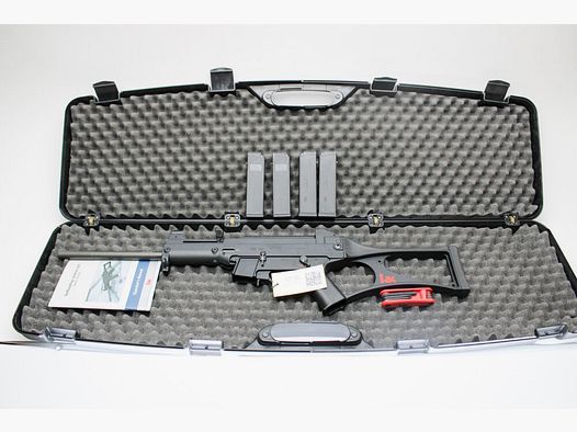 SL geweer H&K Heckler & Koch USC kal. 45ACP met 4 magazijnen koffer .45Auto