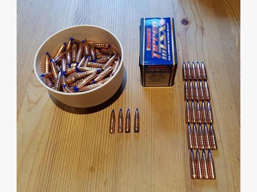 184 Geschosse, 7mm/.284, Barnes TTSX, 140 grs./9,1gr., 160 Stück delaboriert, 24 neu