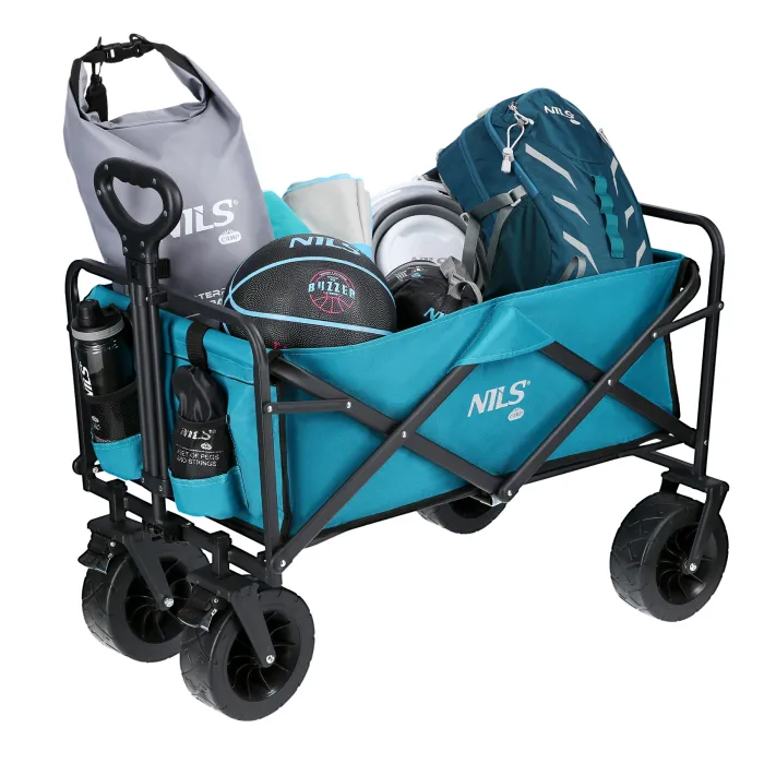 NC1607 Handwagen Turquoise 100L Nils Camp, afbeelding 5 van 11