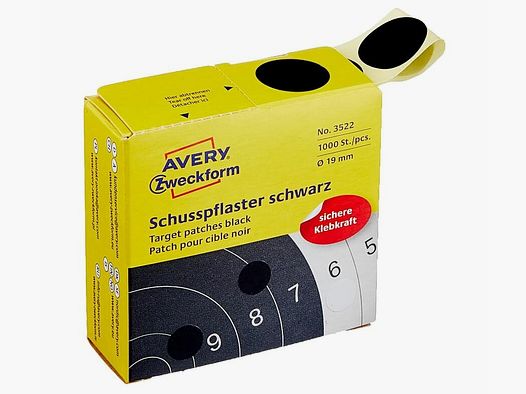 Avery Shooting Stickers Black 19mm