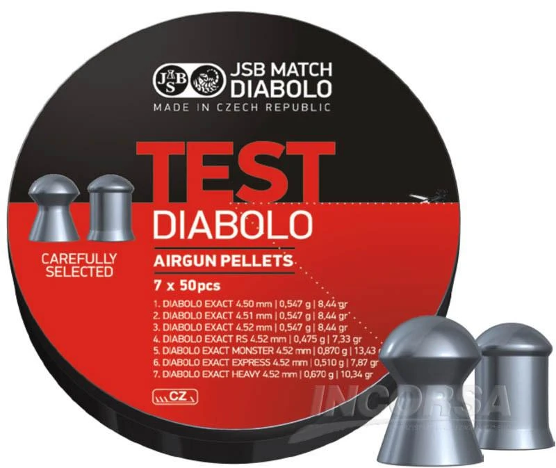 Set de balines JSB TESTER EXACT 350 uds. / 4,50; 4,51; 4,52; 4,53
