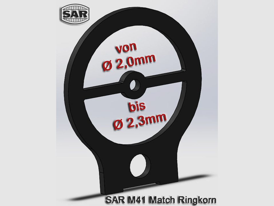 Schwaben Arms GmbH SAR M41, HK G3 Match Ringkorn Ø 2,1mm visor para portacornetas, también HK SL6, SL7, G3, MP5, HK33, etc.