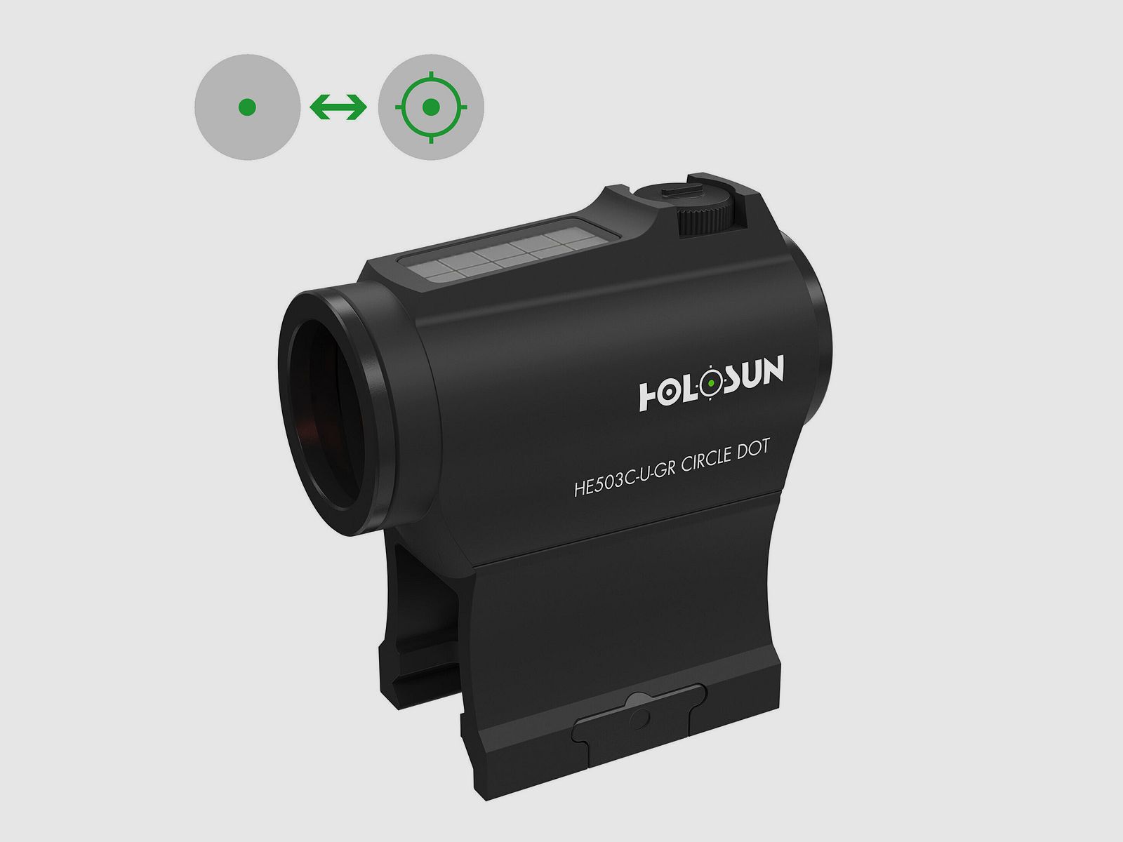 Holosun HE503C-U-GR Elite Micro Red Dot Sight – Punto Verde Circolare Failsafe Solare Shake Awake