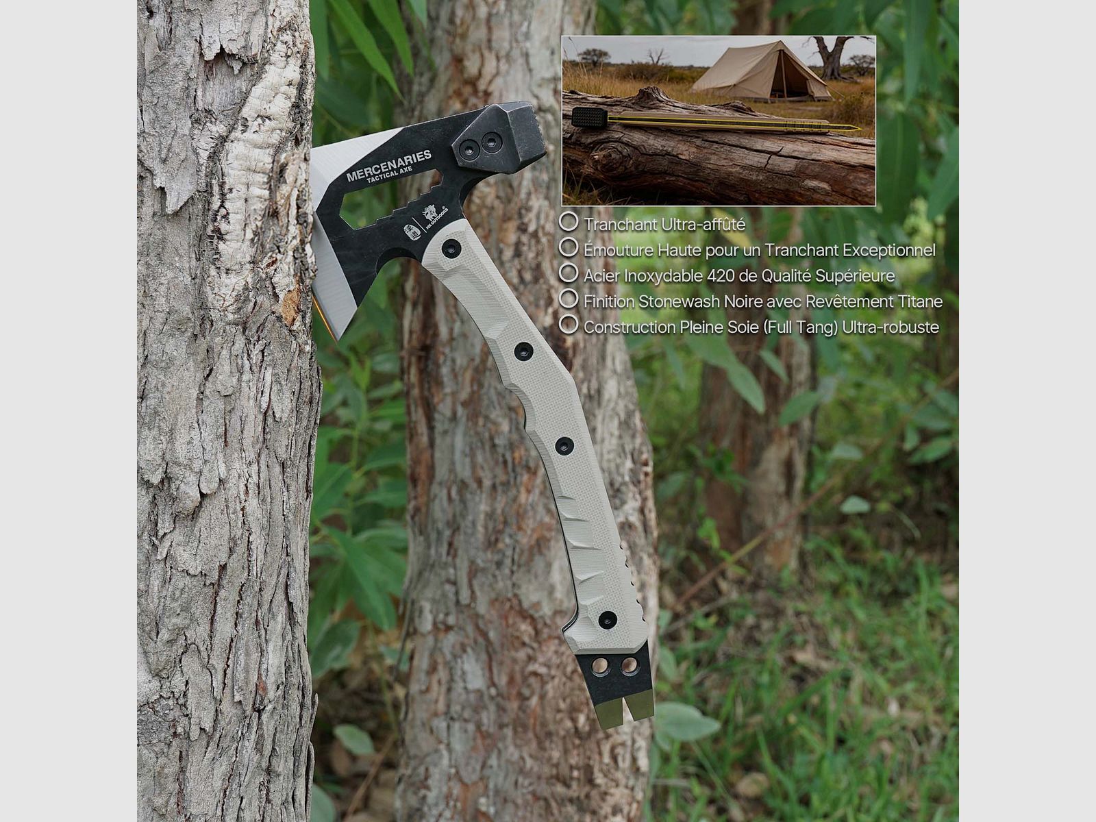 OLIGHT FT-02 | Wielofunkcyjny toporek survivalowy na kemping na świeżym powietrzu z osłoną ochronną, zdjęcie 3 z 8