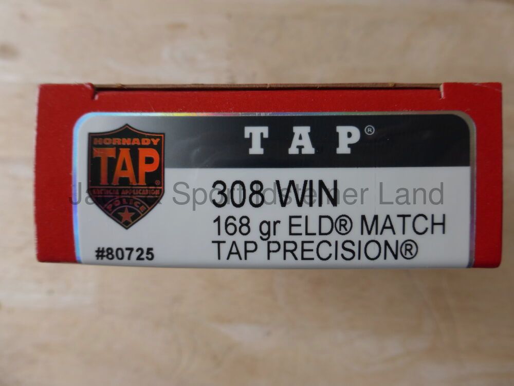 Munition de précision Hornady TAP, ELD-Match, 168grs