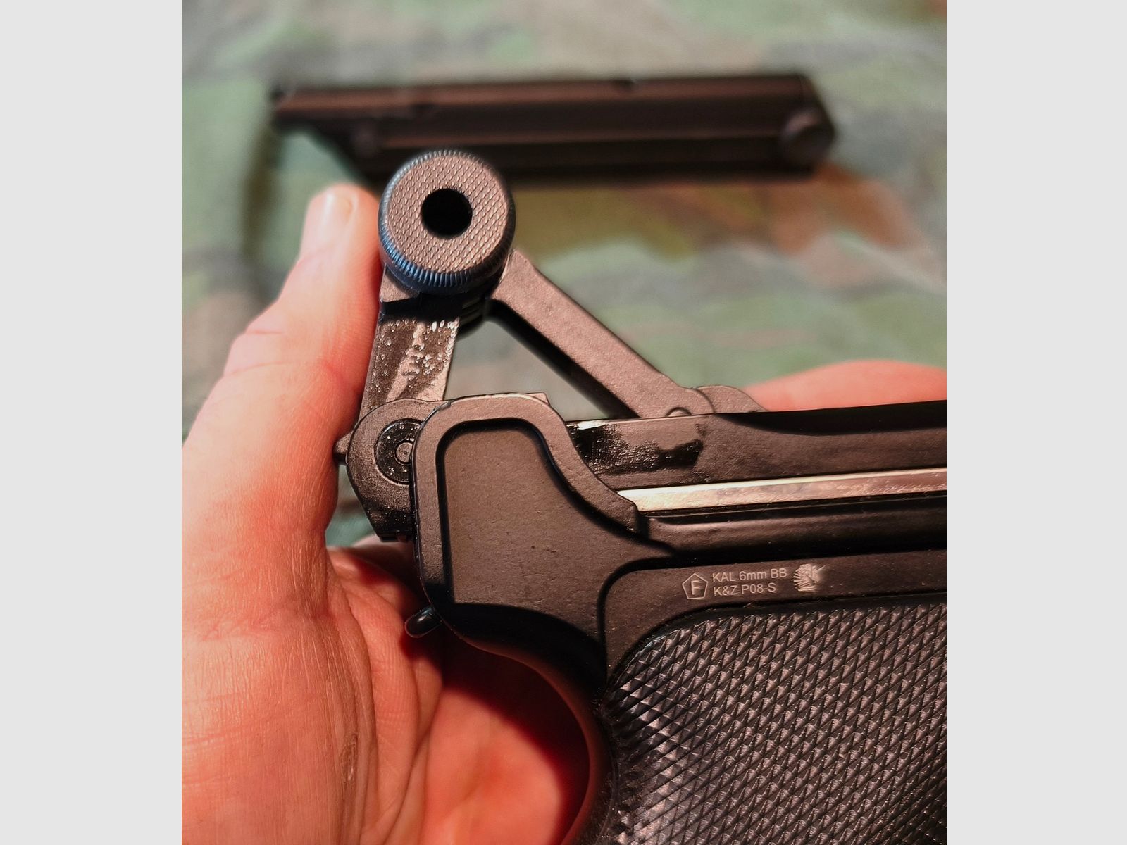 P08 Airsoft Vollmetall GBB 6mm BB noir - Version 4 pouces