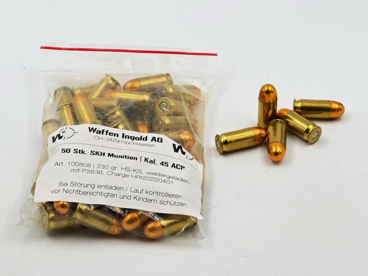 SKH, 45 ACP, HS-RN, 230 gr, 50 st.