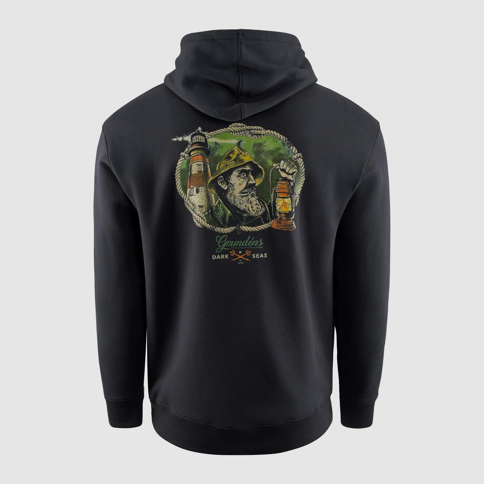 Grundens Dark Seas X Grundens Watchman Hoodie Mężczyźni Czarny XL