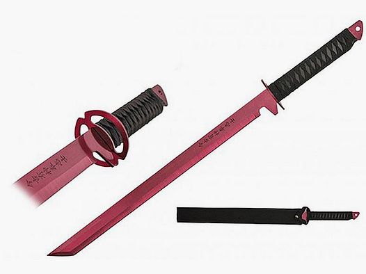 Ninja miecz w kolorze technicolor czerwonym