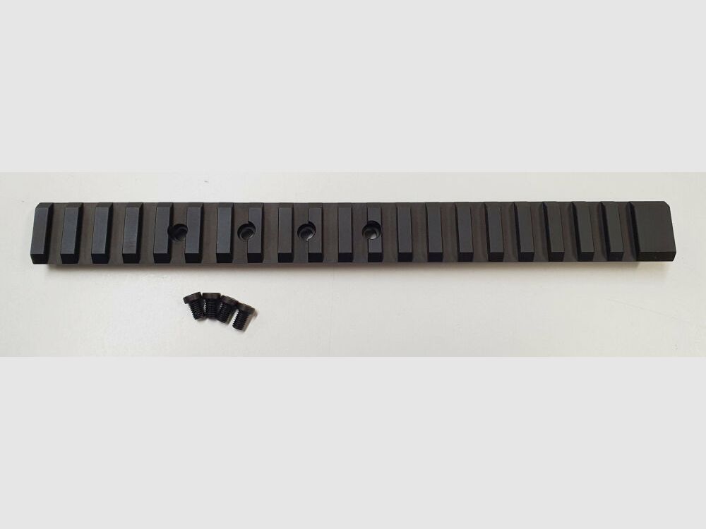 MHS Picatinny rail for BERGARA BA 13, steel, matte black blued, 210mm long, made in Germany