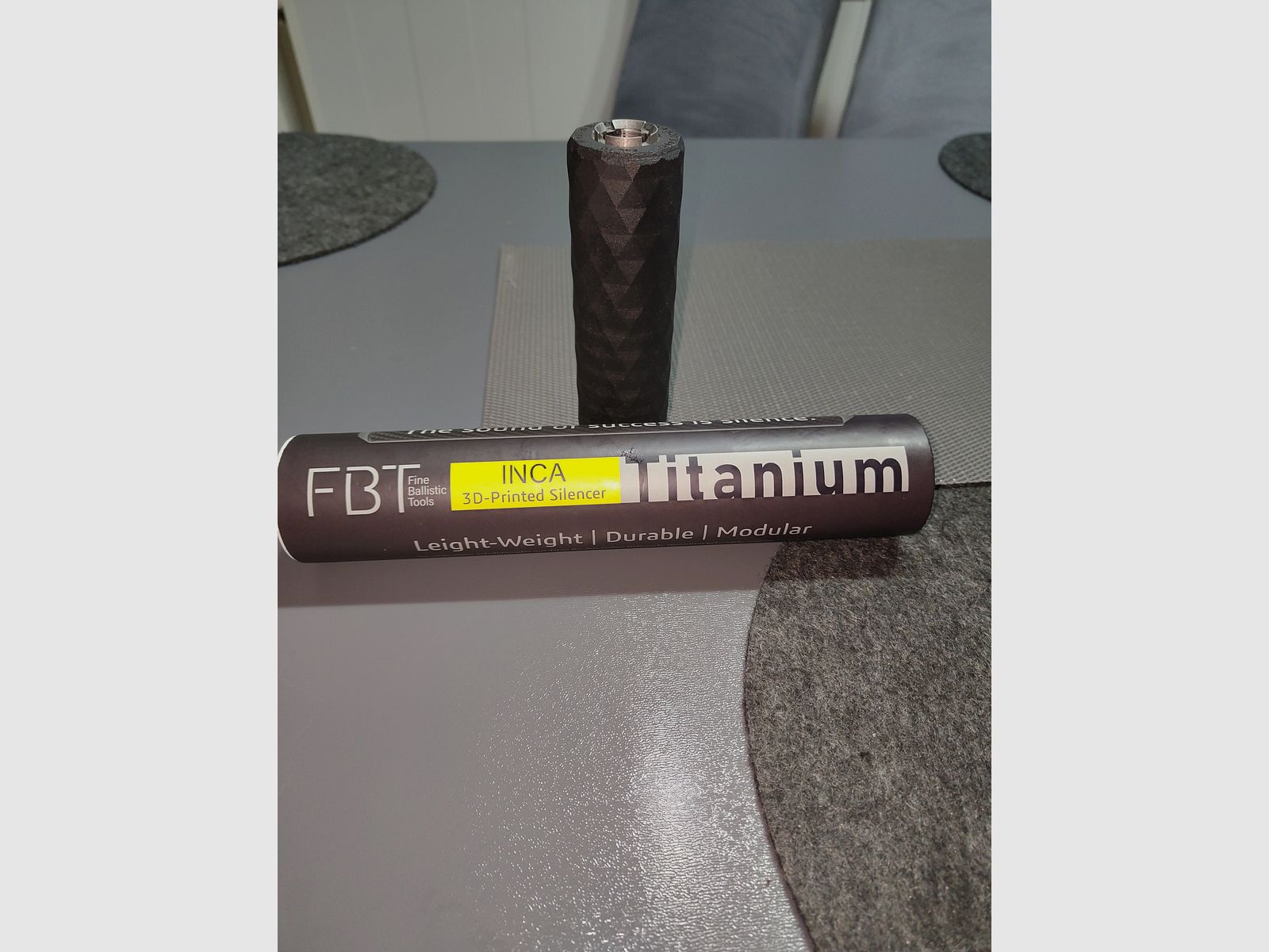 FBT INCA HOT 44Ti, Schalldämpfer Titan 3D-Druck