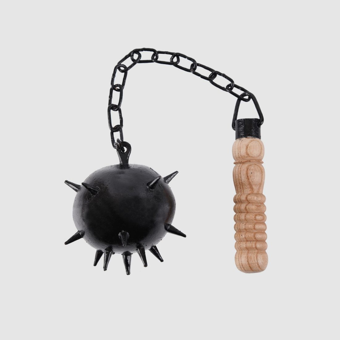 Morning star with fist grip and ash wood handle