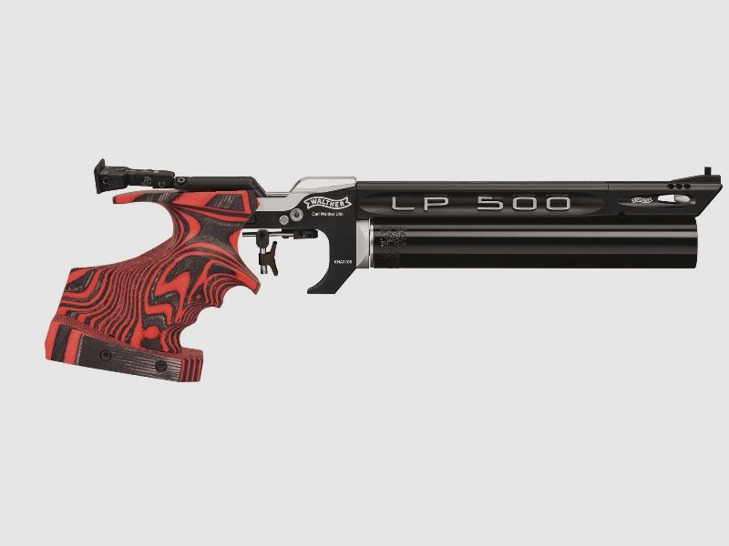 PRESSLUFTPISTOLE WALTHER LP500 EXPERT "RED DEVIL GRIFF" - 1 X Alu-Kartusche